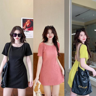 เดรสเปิดหลัง Summer mini dress🌈