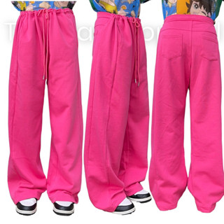 sweatpants oversize koreastyle กางเกงขายาว code:3055ชมพู