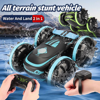 🎮ของเล่นรถ RC ไฮเทค 4WD สะเทินน้ำสะเทินบก Stunt RC รถพร้อมแสงเสียงท่าทางควบคุม 360 ° รถปั่นไฟฟ้าของเล่นสำหรับเด็ก