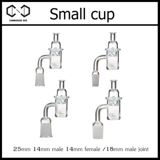 Small Cup / Adapter บ้องแก้ว Quartz Banger with helix function cap แจกันแก้ว 14 mm QN56