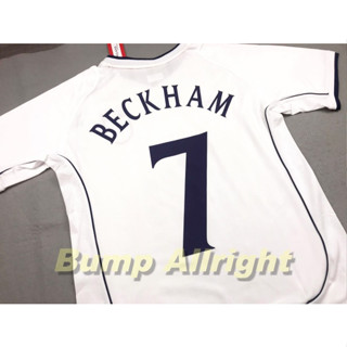 Retro : เสื้อฟุตบอลย้อนยุค Vintage ทีมชาติ อังกฤษ England National Home 2002 + 7 BECKHAM, เสื้อเปล่า !!