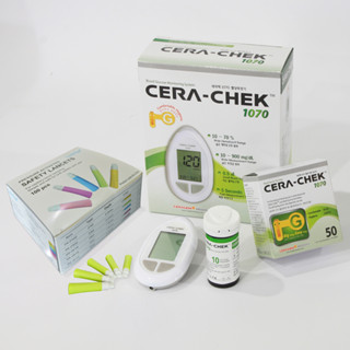 เครื่องตรวจน้ำตาลในเลือด CERA-CHEK 1070 ชุด Set แบบไม่ใช้กับปากกา