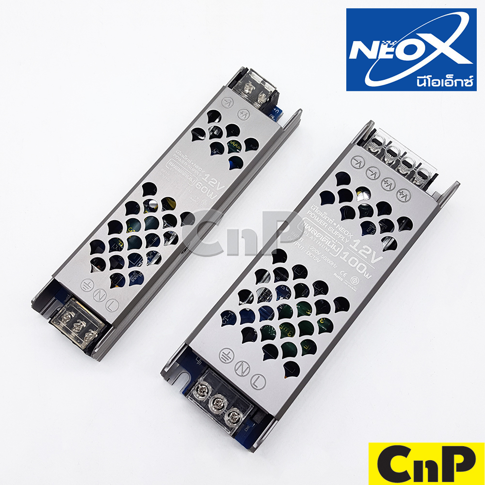 NeoX สวิทชิ่ง หม้อแปลง หม้อแปลงไฟฟ้า Slim Switching Adapter Power Supply LED 12V 60W 100W รุ่น PLATINUM