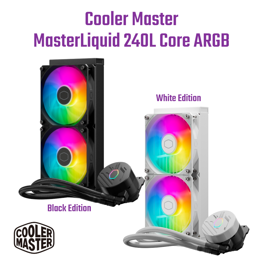 Cooler Master MasterLiquid 240L Core ARGB All In One Liquid CPU Cooler