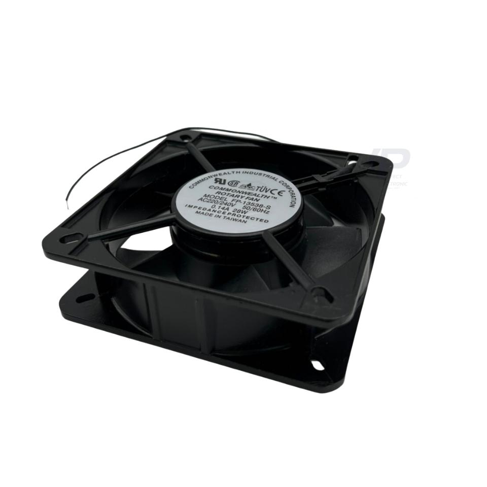 FP-13538-S ยี่ห้อ Commonwealth พัดลมระบายอากาศ ขนาด 5 นิ้ว 135x135x38mm 220/240VAC 0.14A 28W (รับประกันสินค้า 6 เดือน)