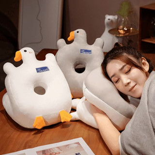 Joy Live Nap Face Pillow Soft Breathable Plush Cool Double Sided Goose Shape หมอนรองนอนสำหรับห้องเรียนสำนักงาน