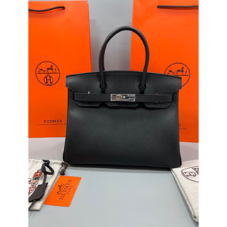 กระเป๋าถือ Birkin หนัง epsom Size 30 cm สีดำ อะไหล่เงิน