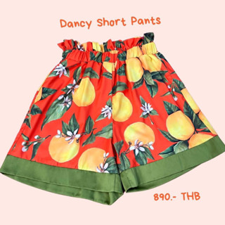 THONGYOY-กางเกงขาสั้นเอวสูงลายส้ม Short Pants (เฉพาะกางเกง) กางเกงขาสั้นเอวสูง กางเกงขาสั้นน่ารัก กางเกงใส่เที่ยว กางเกง