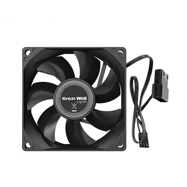 พัดลม เคส Great Wall Case Fan Ultra Silent  8 CM Quiet Cooling Fan PC 12V DC Chassis Radiator