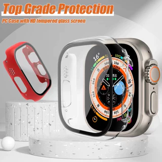 เคสสําหรับแอปเปิ้ลวอทช์ Ultra 49mm เคสกันกระแทก กันรอยขีดข่วน พร้อมฟิล์มกระจกนิรภัย สําหรับ Watch Ultra Case 49 มม