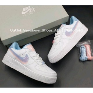 รองเท้า Nike Air Force 1 Low Lv8 Double Swoosh Light Armory Blue Women แท้💯 ส่งฟรี