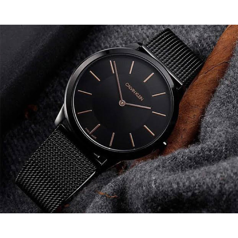💥Sale นาฬิกา NEW Calvin Klein Minimal PVD - Black K3M21421 ป้าย Kingpower อุปกรณ์ครบ