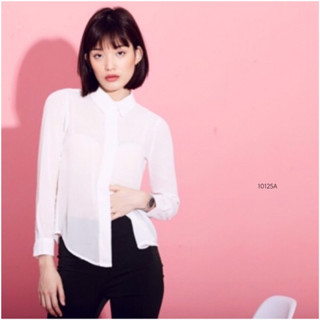 CS10125 เสื้อเชิ้ตชีฟองแขนยาว long sleeve chiffon shirt