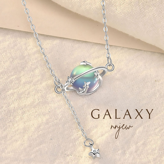 สร้อยคอ Planet Galaxy Guardian Star Moonstone Necklace เครื่องประดับ minimal