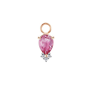 PRIMA จี้ประดับอัญมณี Pink Tourmaline Confetti Huggie Collection (สำหรับใส่ต่างหู)