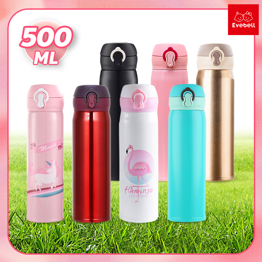 evebell กระบอกน้ำสูญญากาศ ขวดน้ำ สแตนเลส 500 ml กระบอกน้ำเก็บอุณหภูมิร้อน-เย็น กระติกน้ำ กระบอกน้ำ