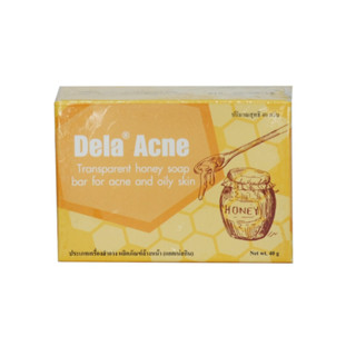 Dela Acne Soap ดีลา แอคเน่ สบู่ น้ำผึ้ง ลดสิว ความมัน 40g