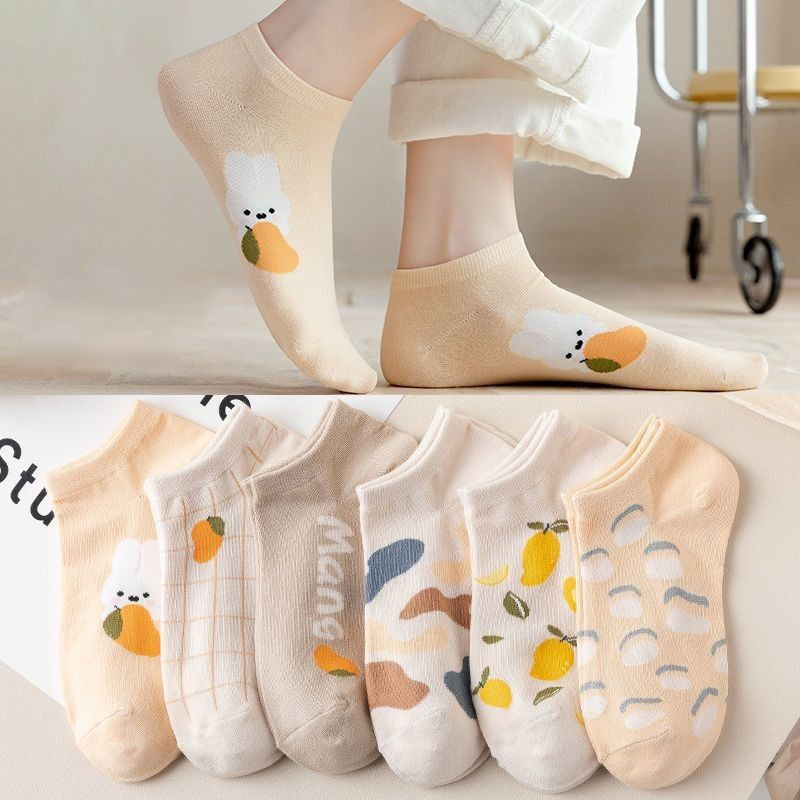 ถุงเท้าผู้หญิงข้อสั้น ถุงเท้าโทนสีเนื้อ  (1 เซต มี 5 คู่)