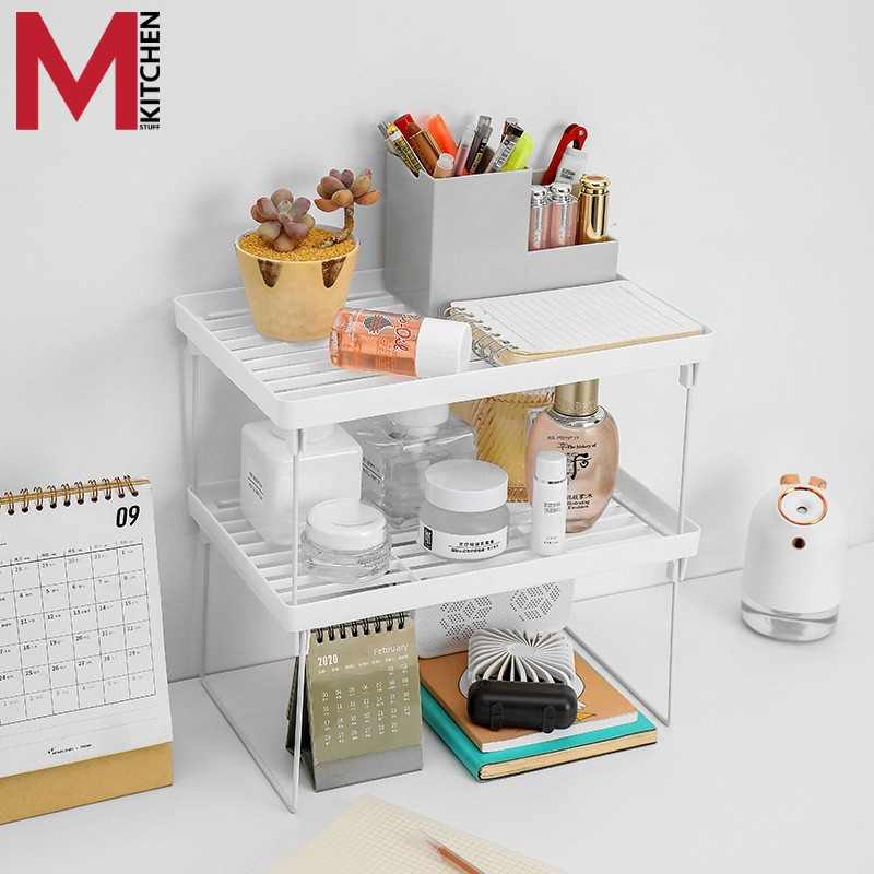 M KITCHEN ST-840 ชั้นวางของ ชั้นวางของในครัว วางซ้อนได้ Keyway ขนาด 24.8 x 40.2 x 18.5 cm (C0)