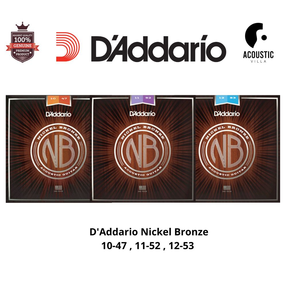 สายกีตาร์โปร่ง D'Addario Nickel Bronze