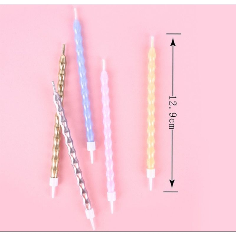 เทียนวันเกิดสีมุกเมทัลลิค LM06 (1ชิ้น/กล่อง)พร้อมส่ง