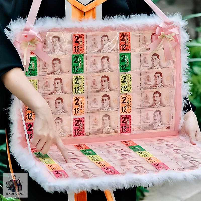 แผงลอตเตอรี่ใส่เงิน ใส่แบงก์ได้ 30 ใบ ของขวัญรับปริญญา