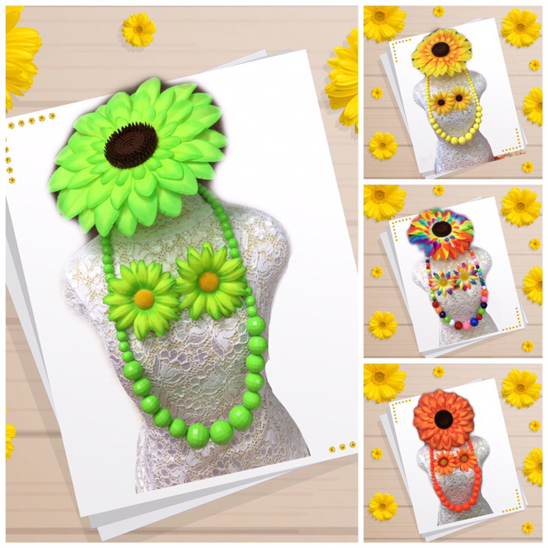 ส่งจากกรุงเทพเซ็ต3 ชิ้น เครื่องประดับทองกวาว ย้อนยุค ธีมงานวัด เซ็ททานตะวัน - รูปที่ 3