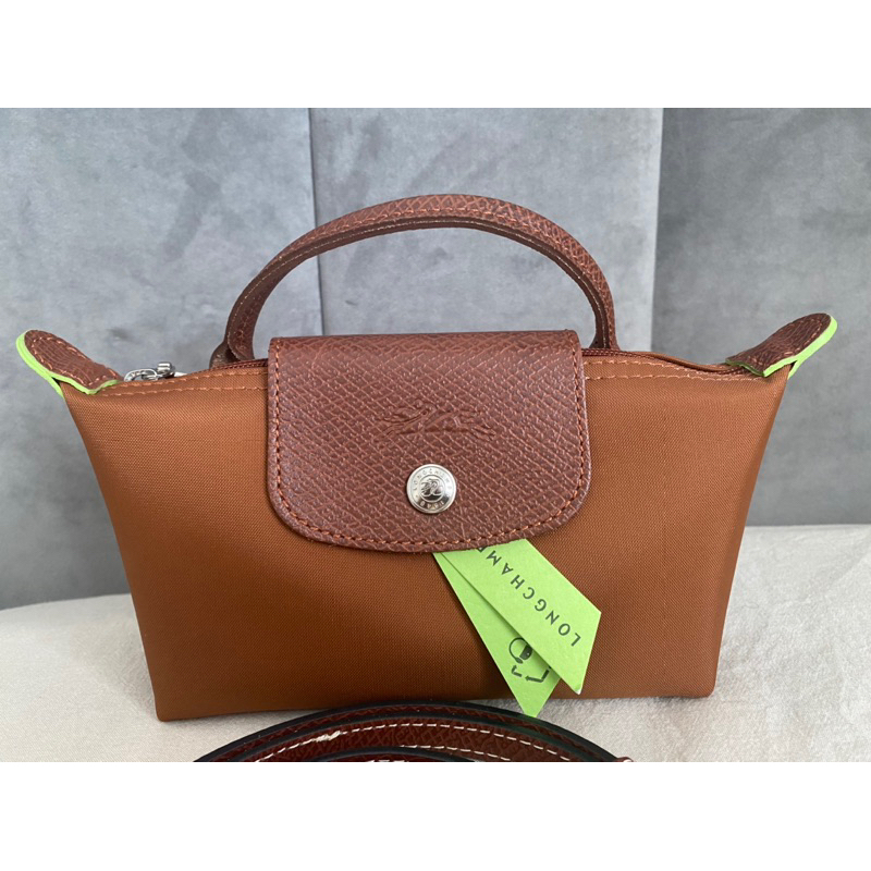 🔥พร้อมส่ง🔥 Longchamp mini pouch สีน้ำตาล+พร้อมส่งสายยาว