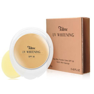 tellme uv whitening two-way powder cake spf30 12g. refill/ เท็ลมี ยูวีไวท์เทนนิ่งทูเวย์พาวเดอร์เค้ก 12กรัม แป้งทูเวย์ แป