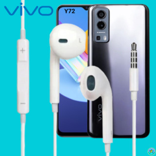 หูฟัง สมอลทอล์ค VIVO Aux 3.5 วีโว่ Y72 สวมใส่สบาย เบสนุ่ม เสียงดี รีโมทเล่น-หยุดเพลง-เพิ่ม-ลดระดับเสียง