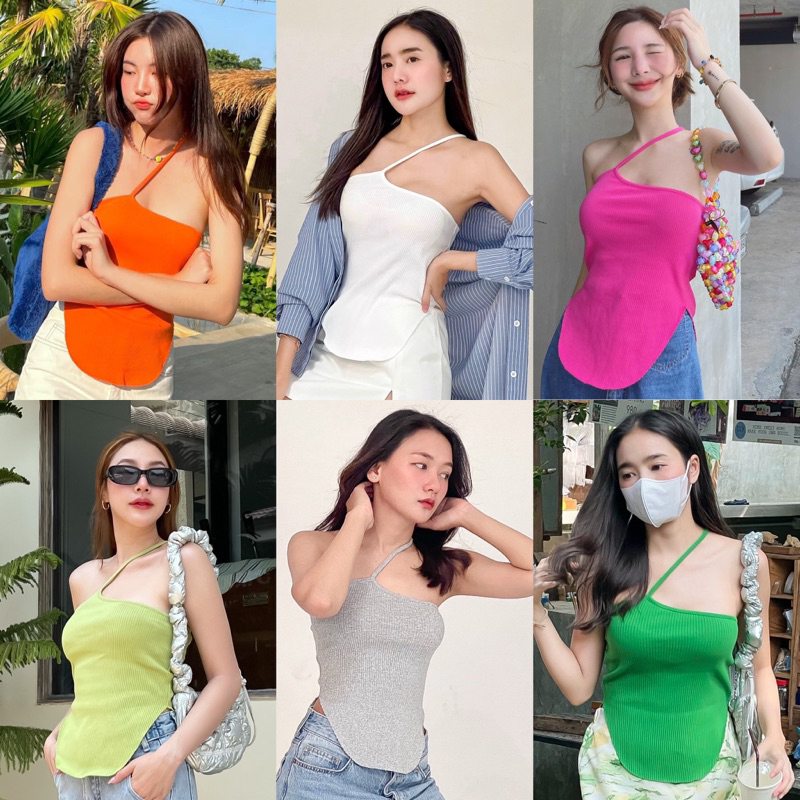 [ พร้อมส่ง ] Cami เสื้อไหล่เดี่ยว เสื้อสายเดี่ยว ปาดไหล่ unigam