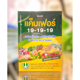 ปุ๋ยเคมีเเค็บเฟอร์ 19-19-19 ตราศรเขียวคู่ เสริมสร้างความเจริญเติบโต ลำต้น ใบ เเละบำรุงผล ปริมาณ1กิโลกรัม