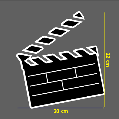 สติกเกอร์ ตัด ไดคัท สเลทคัต slate cutter แบบ 01 - สำหรับ วงการบันเทิง หนัง ภาพยนต์ ฯลฯ (วัสดุเป็น PVC กันน้ำ ทนแดด)