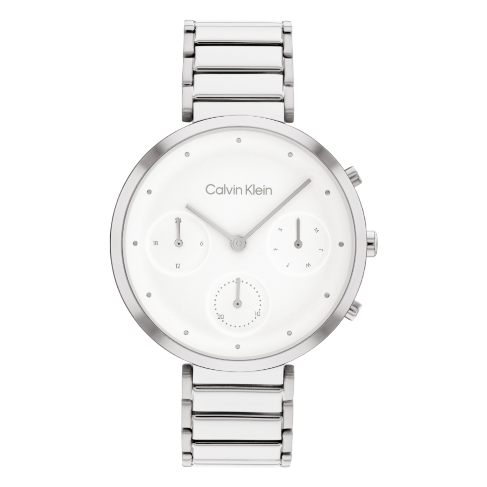 Calvin Klein Minimalistic T-Bar CK25200282 นาฬิกาข้อมือผู้หญิง Silver/White