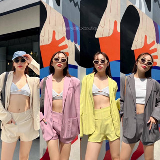 NEW IN!! Linen blazer set (490฿ฟรีส่ง) ขอเอาใจสาวออฟฟิศกันบ้างงง ชุดเซ็ตสูททรงoversize รุ่นใหม่🔥 akkara