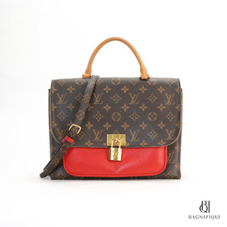 Louis Vuitton LOCKY MM BROWM MONOGRAM RED CANVAS GHW