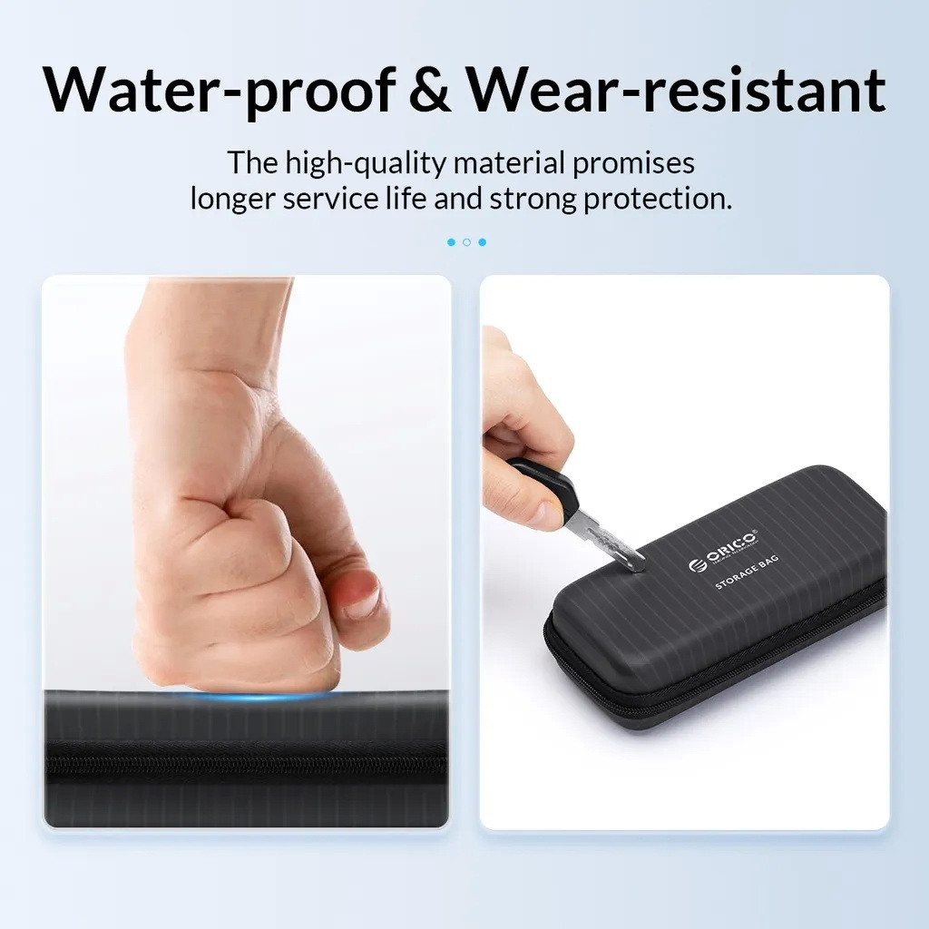 ORICO(PWFM2) M.2 SSD Protective Bag for External M.2 Case/M.2 SSD /USB Cable /U Disk Large Capacity(Black/Blue/Pink/Whit