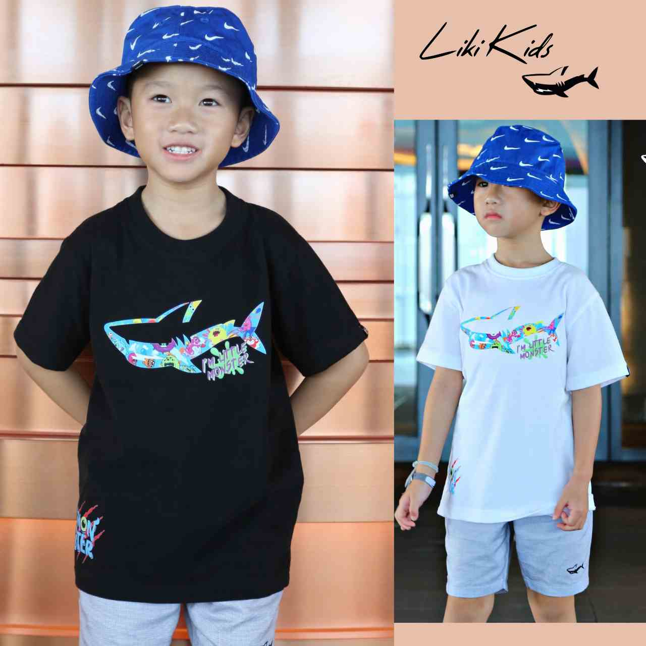 LIKI KIDS X Monster ลายใหม่จ้า สีสดใส น่ารักมาก ผ้านิ่ม ใส่สบาย ลายไม่ซ้ำใคร ใส่ได้ทั้งน้องผู้หญิงและน้องผู้ชาย
