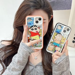 💕พร้อมส่ง💕iPhone 14 13 12 11 Pro Max เคส for เคสไอโฟน11 น่ารัก  บางเบาพกพาง่าย การ์ตูน เรียบง่าย เครยอนชินจัง Case