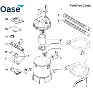 Oase PondoVac Spare Parts ชิ้นส่วนอะไหล่สำหรับเครื่องดูดของ Oase pondo vac classic vac4 vac5