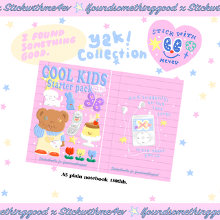 Stickwithme4ev x IFSG สมุดโน๊ตสันกาวไม่มีเส้นปกชมพู cool kids