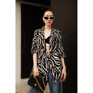 2color 🦓Blazer สูทพับแขนลายม้าลาย 🦓vshop 5169-1