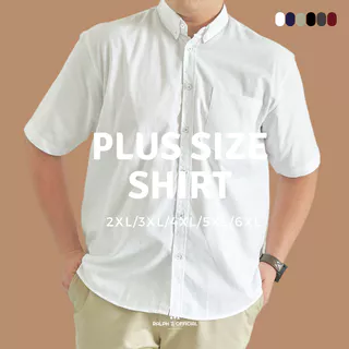 [ไซส์ 2XL-6XL] เสื้อเชิ้ตผู้ชายไซส์ใหญ่ แขนสั้น OXFORD - RALPH T เสื้อเชิ้ต ไซส์ใหญ่ เสื้อเชิ้ตผู้ชายอ้วน 4X สีแดง