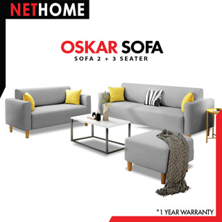 NETHOME : OSKAR Sofa เซ็ตโซฟารับแขก โซฟาผ้าแคนวาส ขนาด 2 , 3 ที่นั่ง