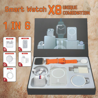 นา​ฬิกาสมาร์ทวอทช์ ซื้อ 1 ได้รับ 6 รุ่นใหม่ X8 smart watch ( หน้าปัดแบบกำหนดเอง) นาฬิกาโทรศัพท นาฬิกาเพื่อสุขภาพ