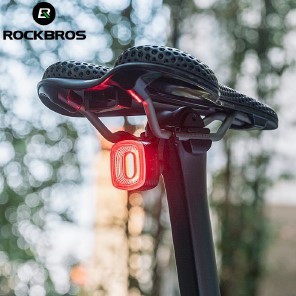 ไฟท้ายจักรยานอัจฉริยะ ROCKBROS Q2S SAMURAI Smart Taillight   IPX6 Type-C แบบชาร์จไฟได้ LED