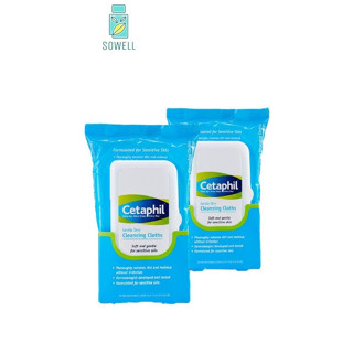 Cetaphil Cleansing Cloths ผลิตภัณฑ์เช็ดเครื่องสำอาง 25 แผ่น/ห่อ