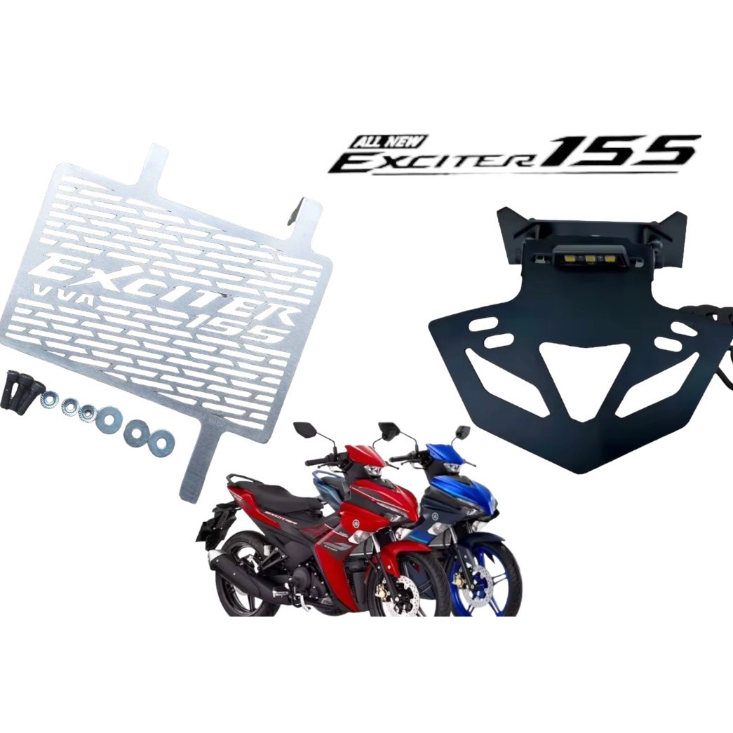ชุดโปร การ์ดหม้อน้ำ + ท้ายสั้นพับได้เเถมไฟส่องป้าย สำหรับ EXCITER 155 VVA ปี 2021-2023( yamaha exciter 155VVA. New )