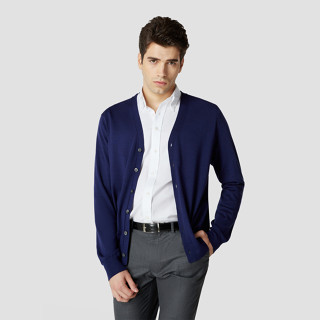 SUIT SELECT Wool Cardigan (Dark Blue)