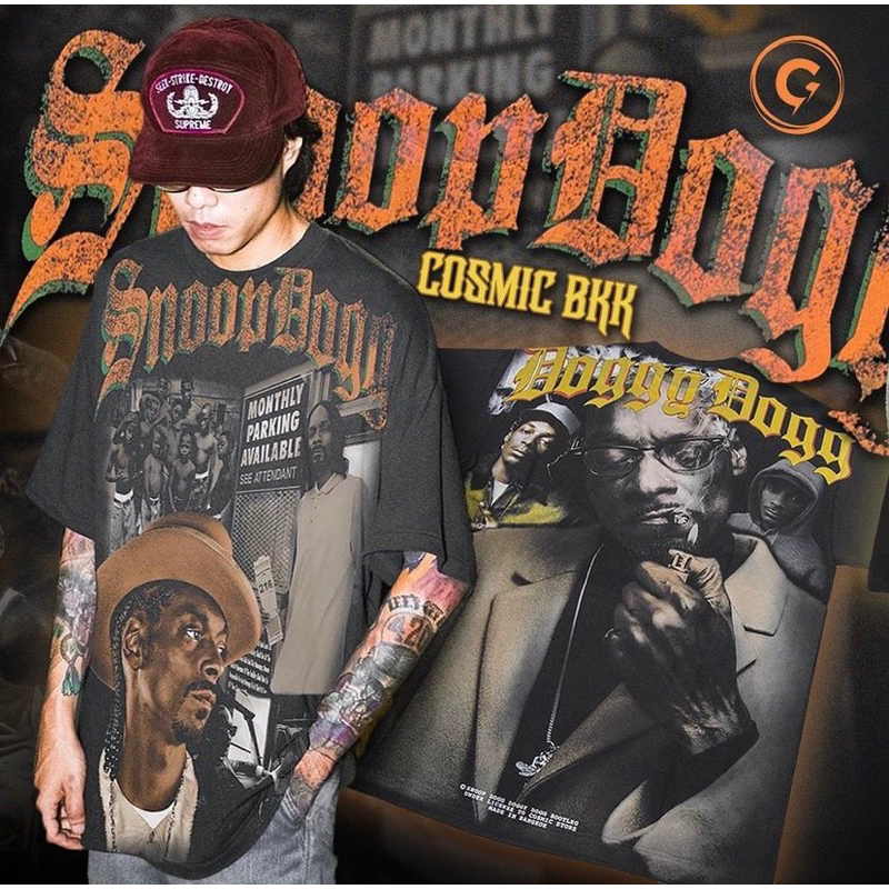 COSMICBKK เสื้อยืดลาย SNOOP DOGG RAPTEE